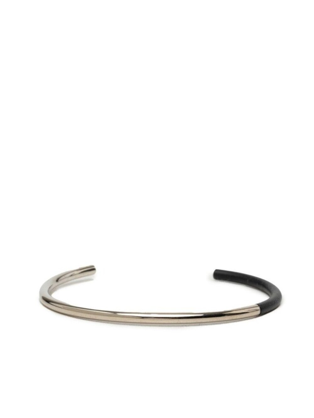 Dior Bangle Silver Black Metal Rubber Bracelet